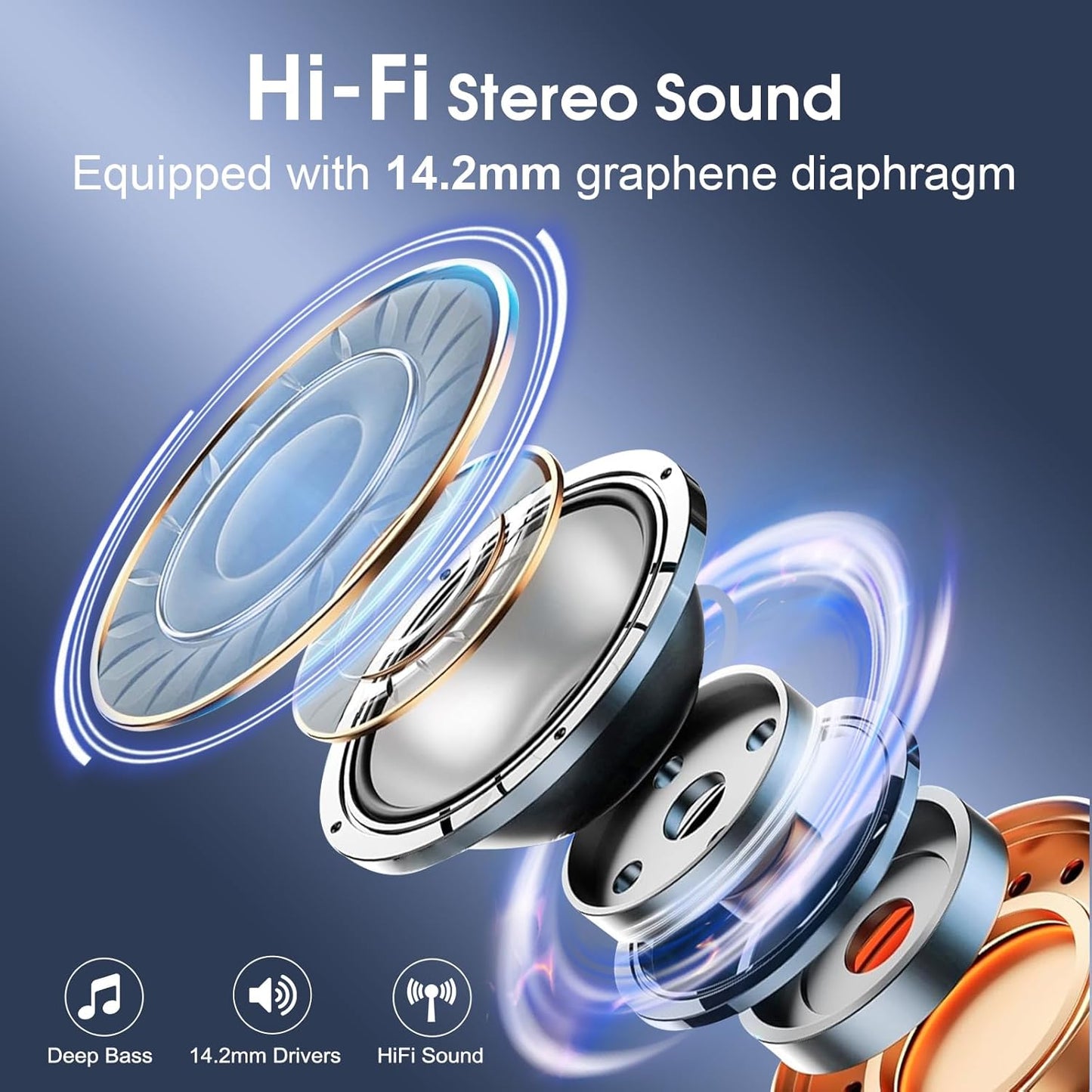 Wireless Earbuds 75hrs Bluetooth 5.4 Headphone