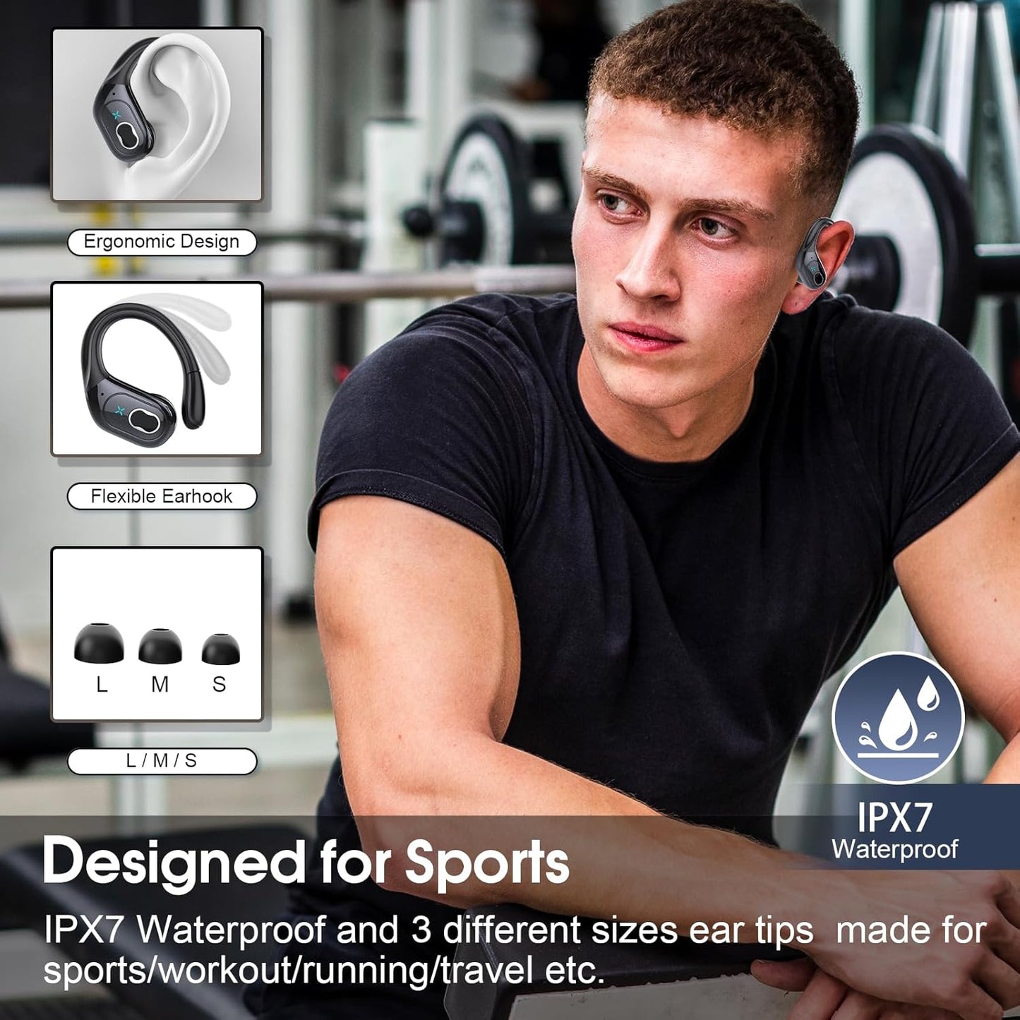 Wireless Earbuds 75hrs Bluetooth 5.4 Headphone